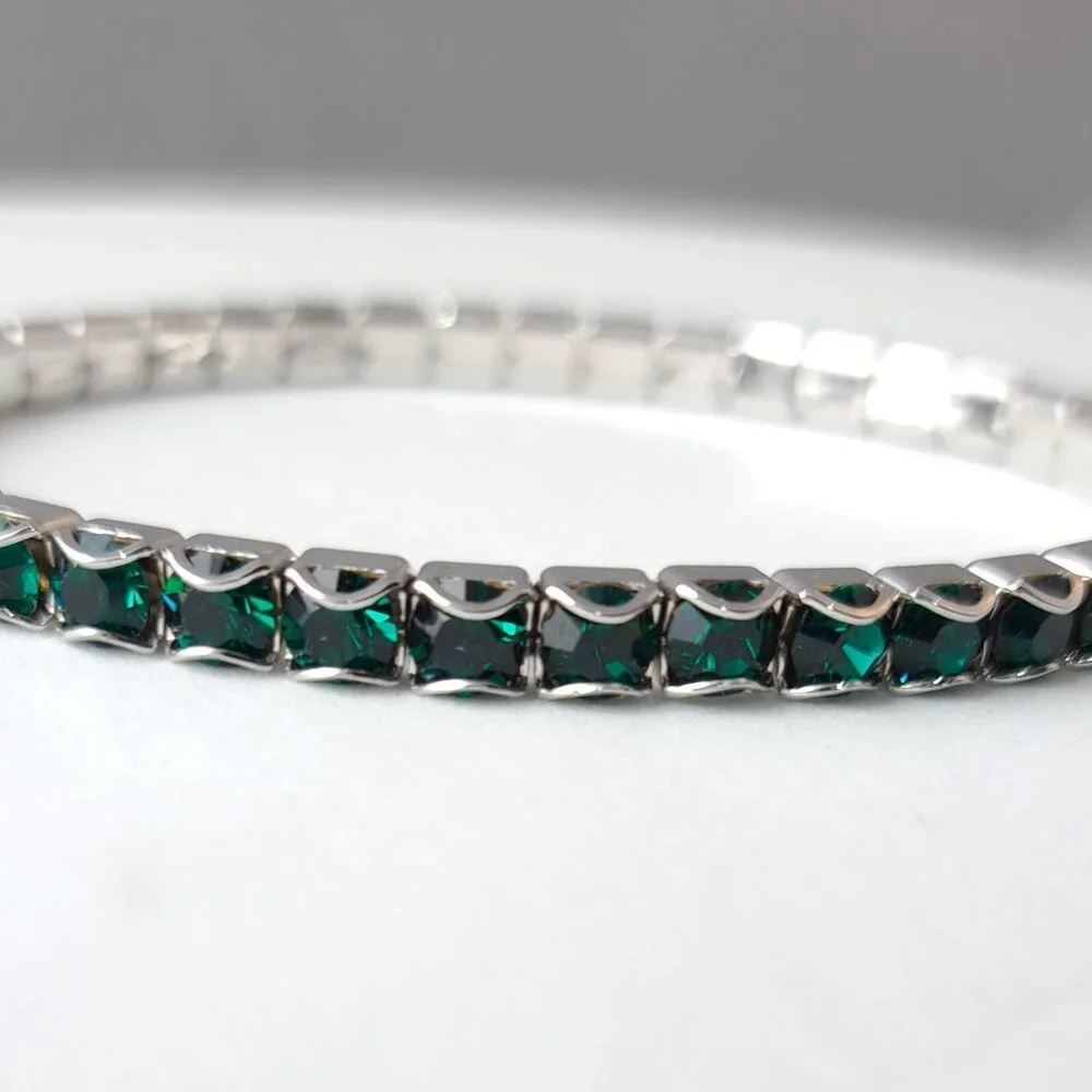 Set of 3 Rhinestone Stretch Bracelets - Picture 4 of 4